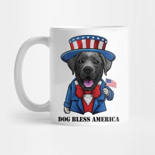 Black Labrador Retriever Dog Bless America Mug